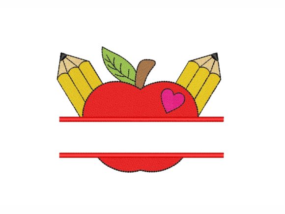 Split Apple: A Bright, Playful Back-to-School Embroidery Design Worth Your Thread